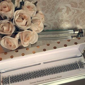 Platinum Plated Diamond Panther Link Bracelet